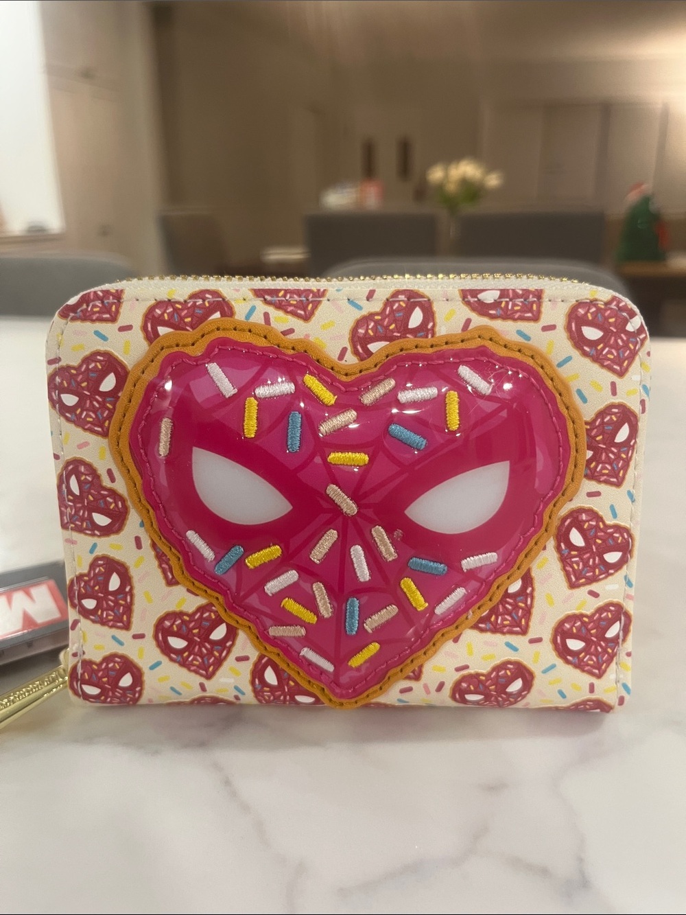 Marvel Heart Sprinkles Zip Wallet - Pink, White, Yellow